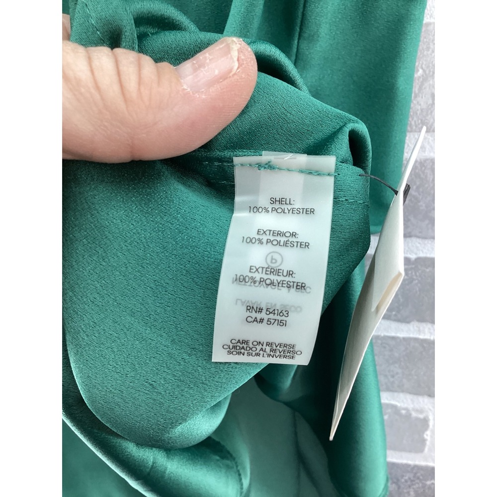 Calvin Klein Emerald Green Short Sleeve Bow Detail Belted Shirt Dress Size 16 - Picture 5 of 5